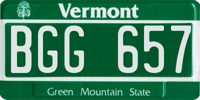 VT license plate BGG657