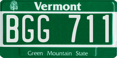 VT license plate BGG711