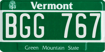 VT license plate BGG767