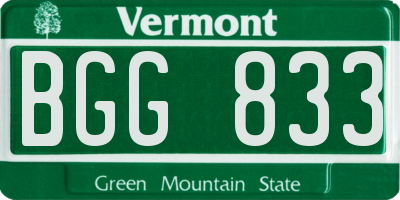 VT license plate BGG833