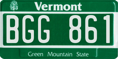 VT license plate BGG861