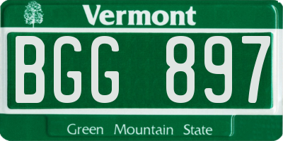 VT license plate BGG897