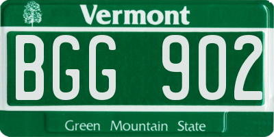 VT license plate BGG902
