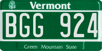 VT license plate BGG924