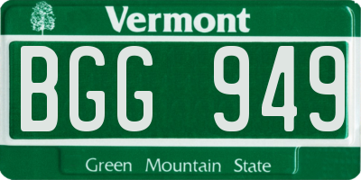 VT license plate BGG949