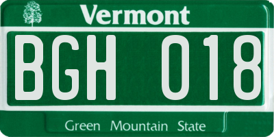 VT license plate BGH018