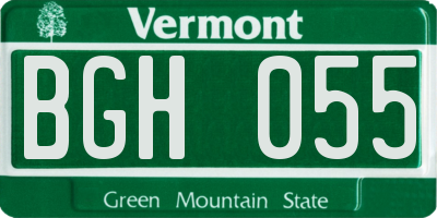 VT license plate BGH055