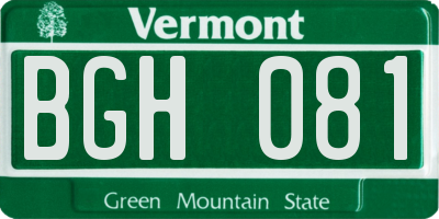 VT license plate BGH081