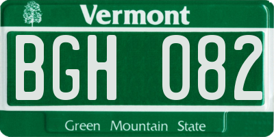 VT license plate BGH082