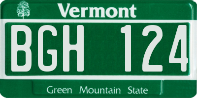 VT license plate BGH124
