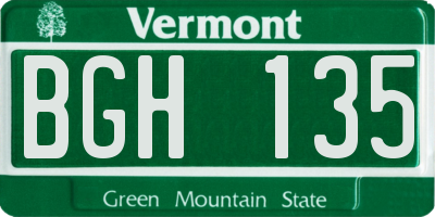 VT license plate BGH135