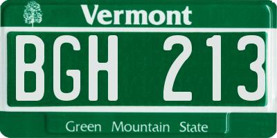 VT license plate BGH213