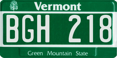 VT license plate BGH218