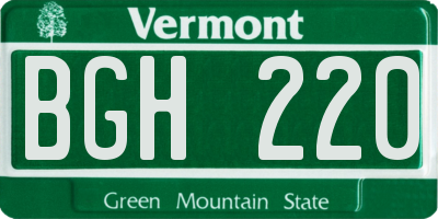 VT license plate BGH220