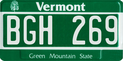 VT license plate BGH269