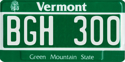 VT license plate BGH300