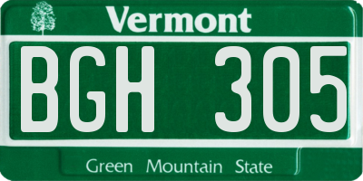 VT license plate BGH305
