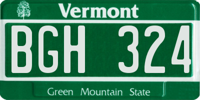 VT license plate BGH324