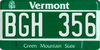 VT license plate BGH356