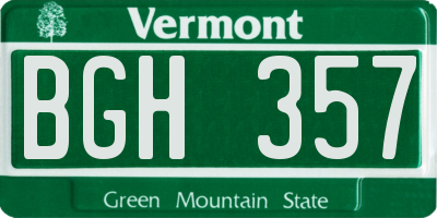 VT license plate BGH357