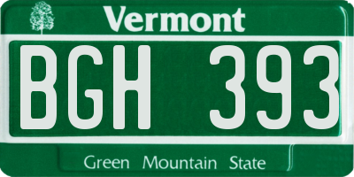 VT license plate BGH393