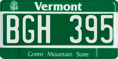 VT license plate BGH395