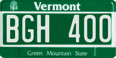 VT license plate BGH400