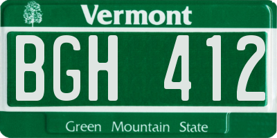 VT license plate BGH412