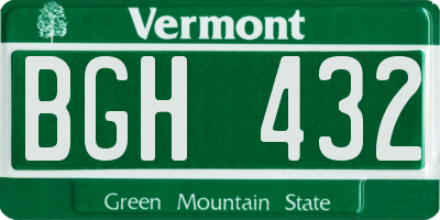 VT license plate BGH432