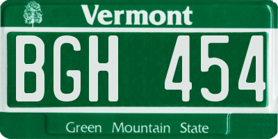 VT license plate BGH454