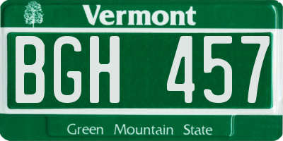 VT license plate BGH457