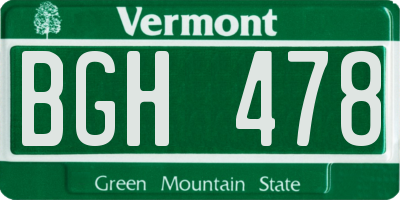 VT license plate BGH478