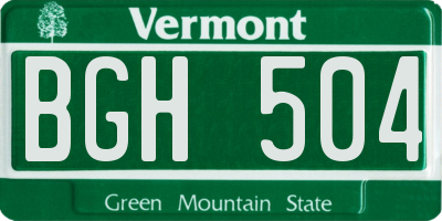 VT license plate BGH504