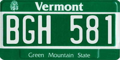 VT license plate BGH581