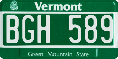 VT license plate BGH589