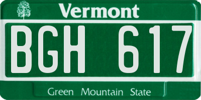 VT license plate BGH617
