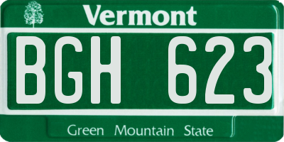 VT license plate BGH623