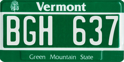 VT license plate BGH637