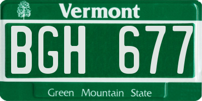 VT license plate BGH677