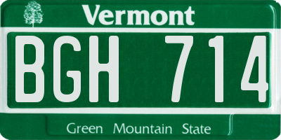 VT license plate BGH714