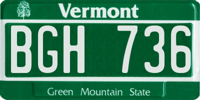 VT license plate BGH736