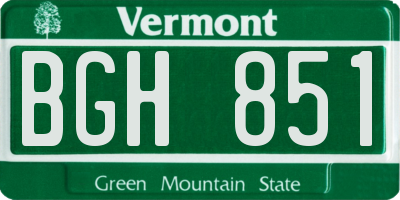 VT license plate BGH851