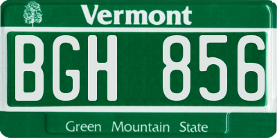 VT license plate BGH856