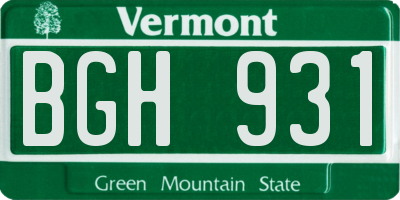VT license plate BGH931