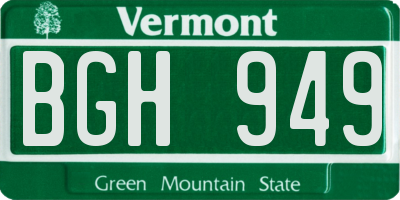 VT license plate BGH949