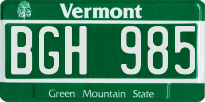VT license plate BGH985