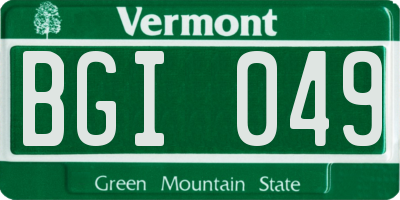 VT license plate BGI049