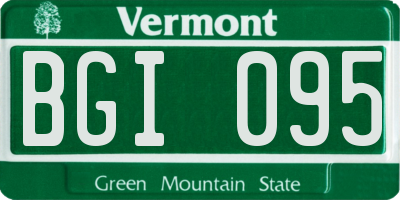 VT license plate BGI095