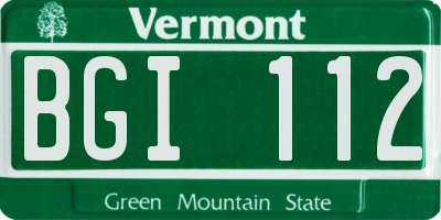 VT license plate BGI112