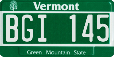 VT license plate BGI145